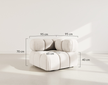 Module d'assise d'angle droit en velours texturé Ruby
