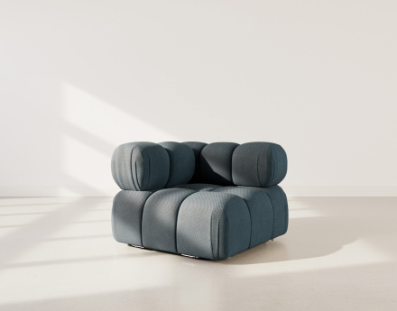 Module d'assise d'angle gauche en velours texturé Ruby