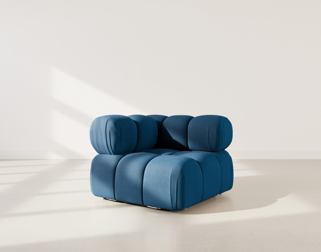 Module d'assise d'angle gauche en velours texturé Ruby