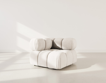 Module d'assise d'angle gauche en velours texturé Ruby