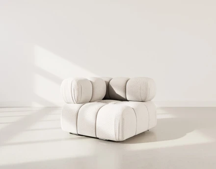 Module d'assise d'angle gauche en velours texturé Ruby