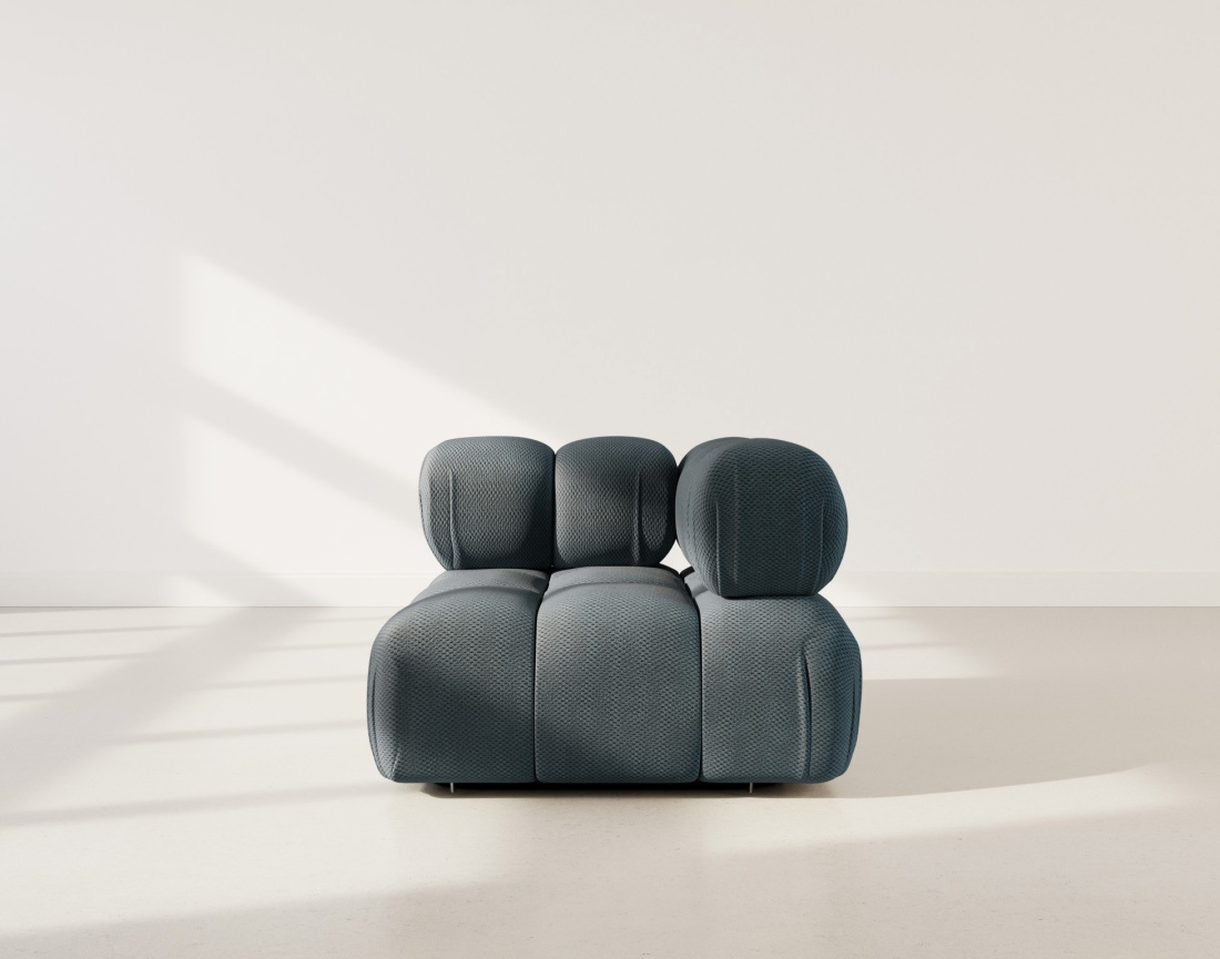 Module d'assise d'angle gauche en velours texturé Ruby