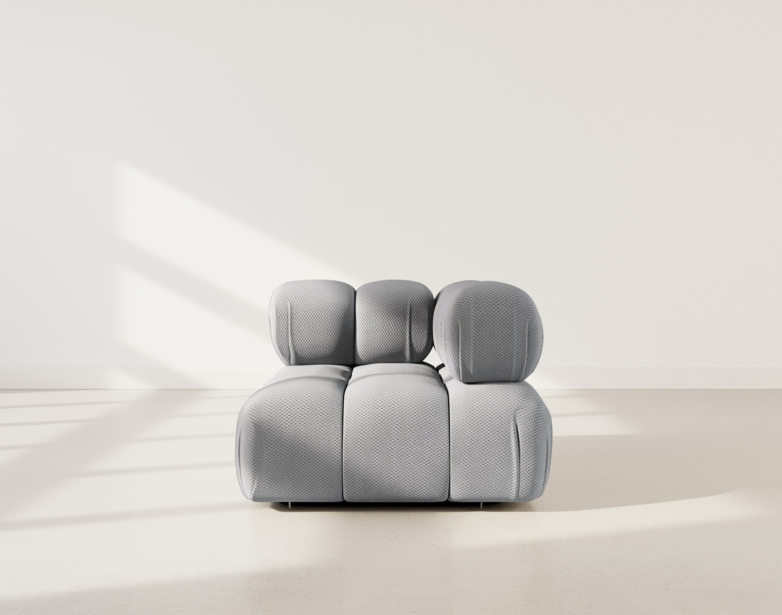 Module d'assise d'angle gauche en velours texturé Ruby