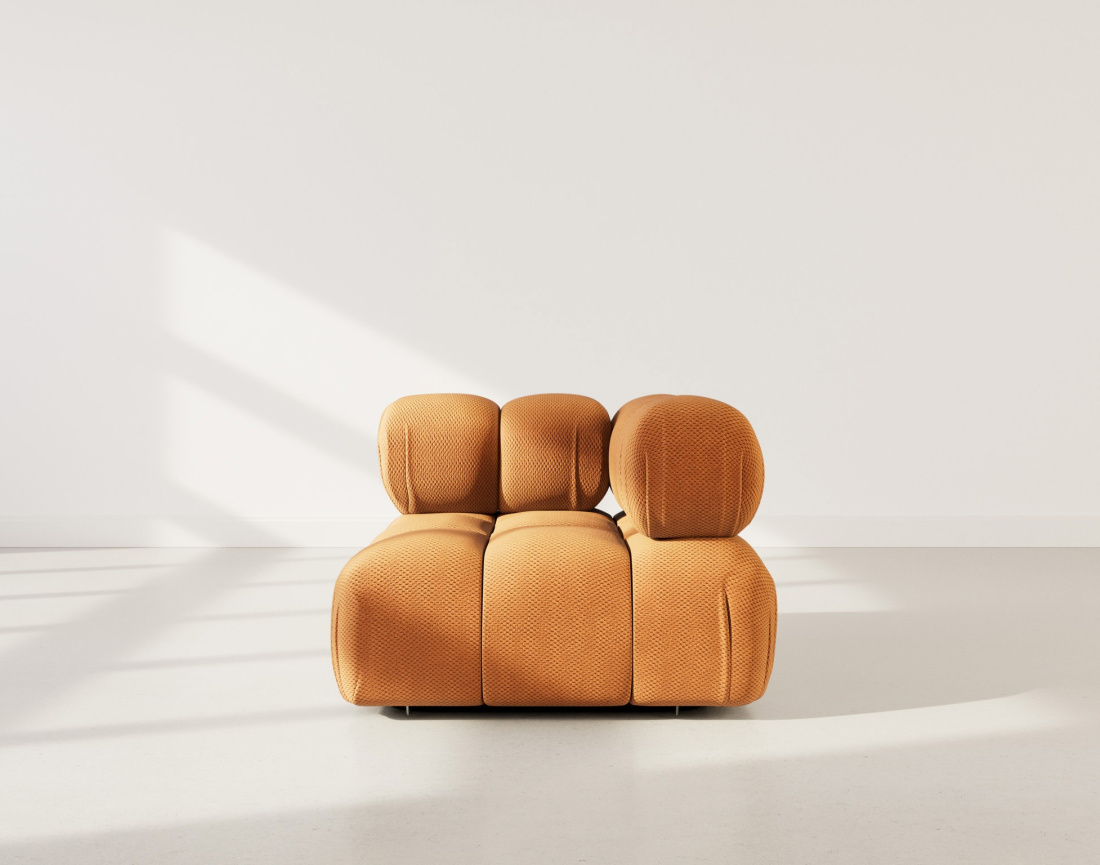 Module d'assise d'angle gauche en velours texturé Ruby