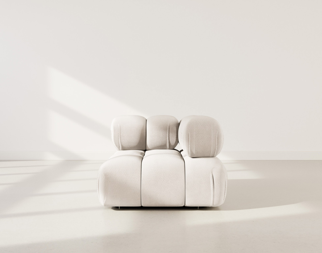 Module d'assise d'angle gauche en velours texturé Ruby