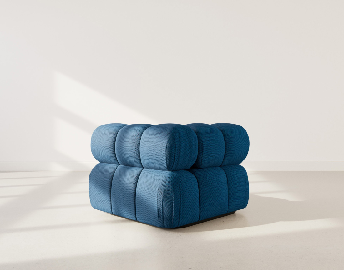 Module d'assise d'angle gauche en velours texturé Ruby