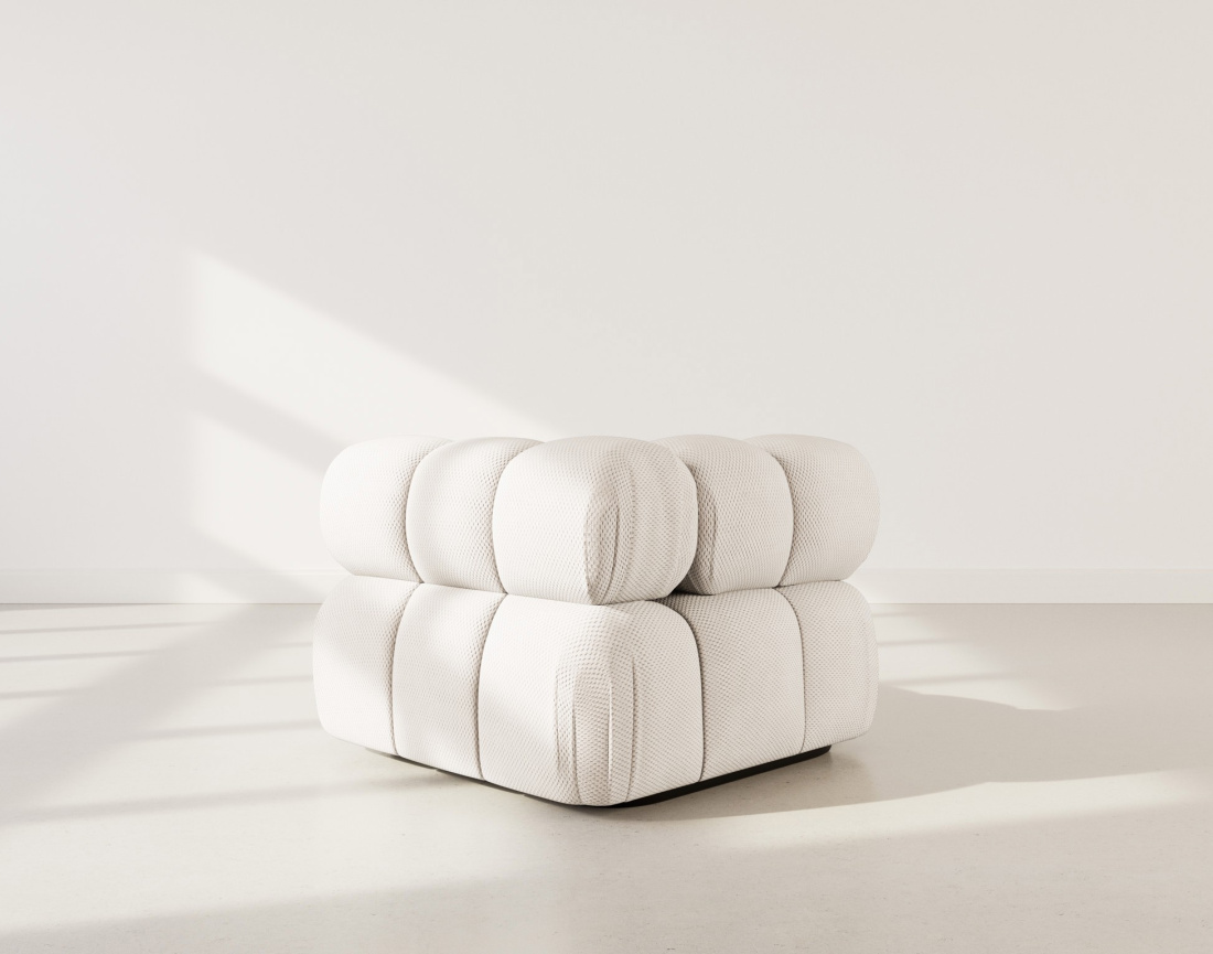 Module d'assise d'angle gauche en velours texturé Ruby