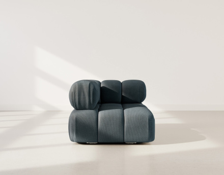 Module d'assise d'angle gauche en velours texturé Ruby