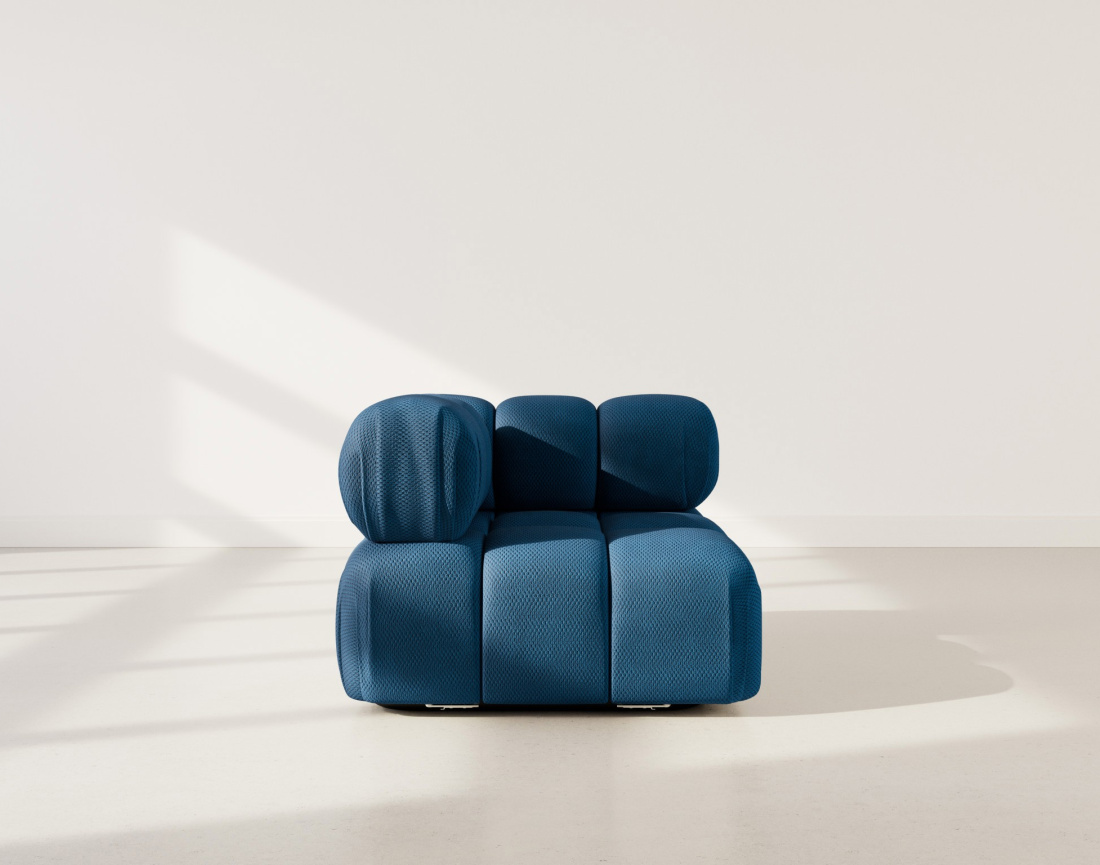 Module d'assise d'angle gauche en velours texturé Ruby