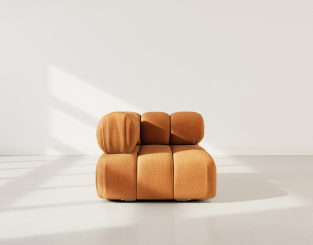 Module d'assise d'angle gauche en velours texturé Ruby