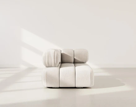 Module d'assise d'angle gauche en velours texturé Ruby