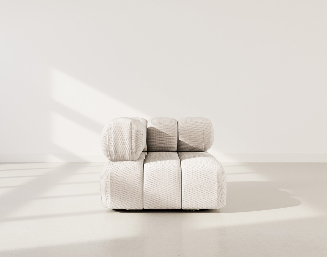 Module d'assise d'angle gauche en velours texturé Ruby