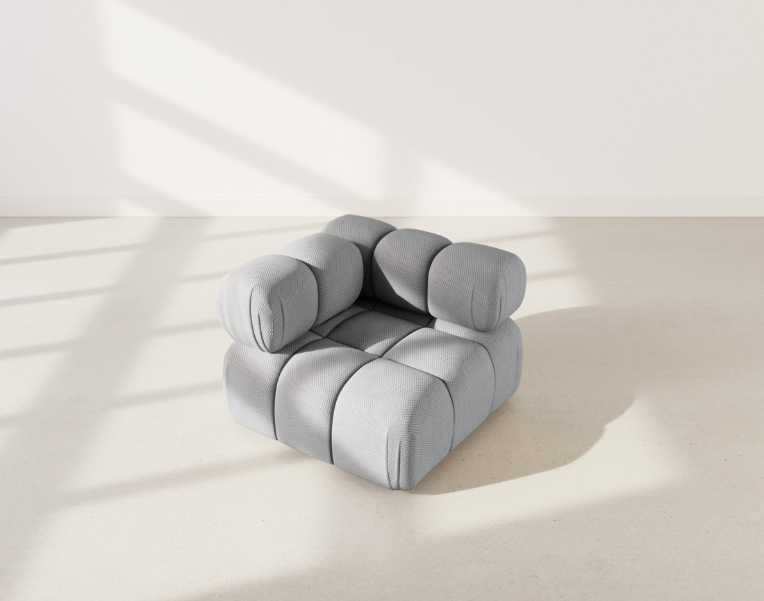 Module d'assise d'angle gauche en velours texturé Ruby