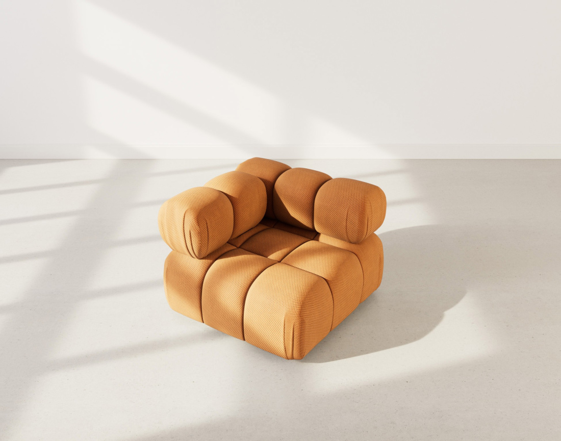 Module d'assise d'angle gauche en velours texturé Ruby