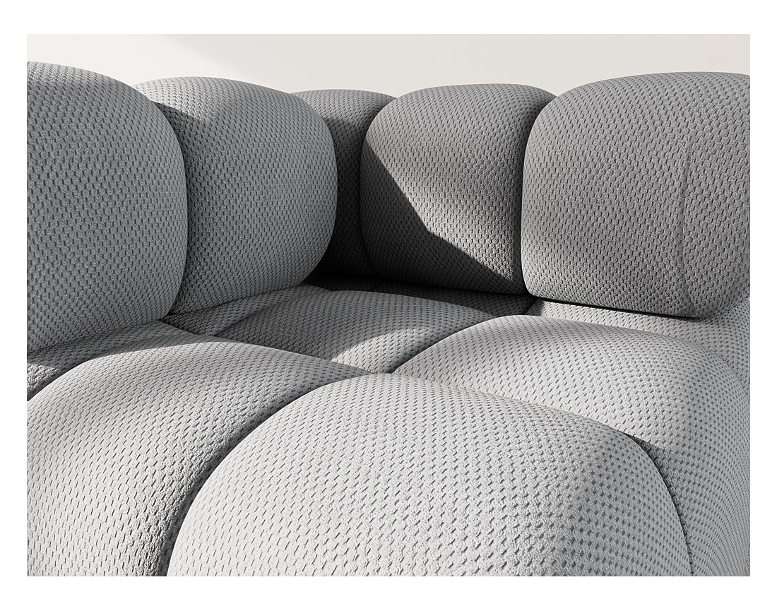 Module d'assise d'angle gauche en velours texturé Ruby