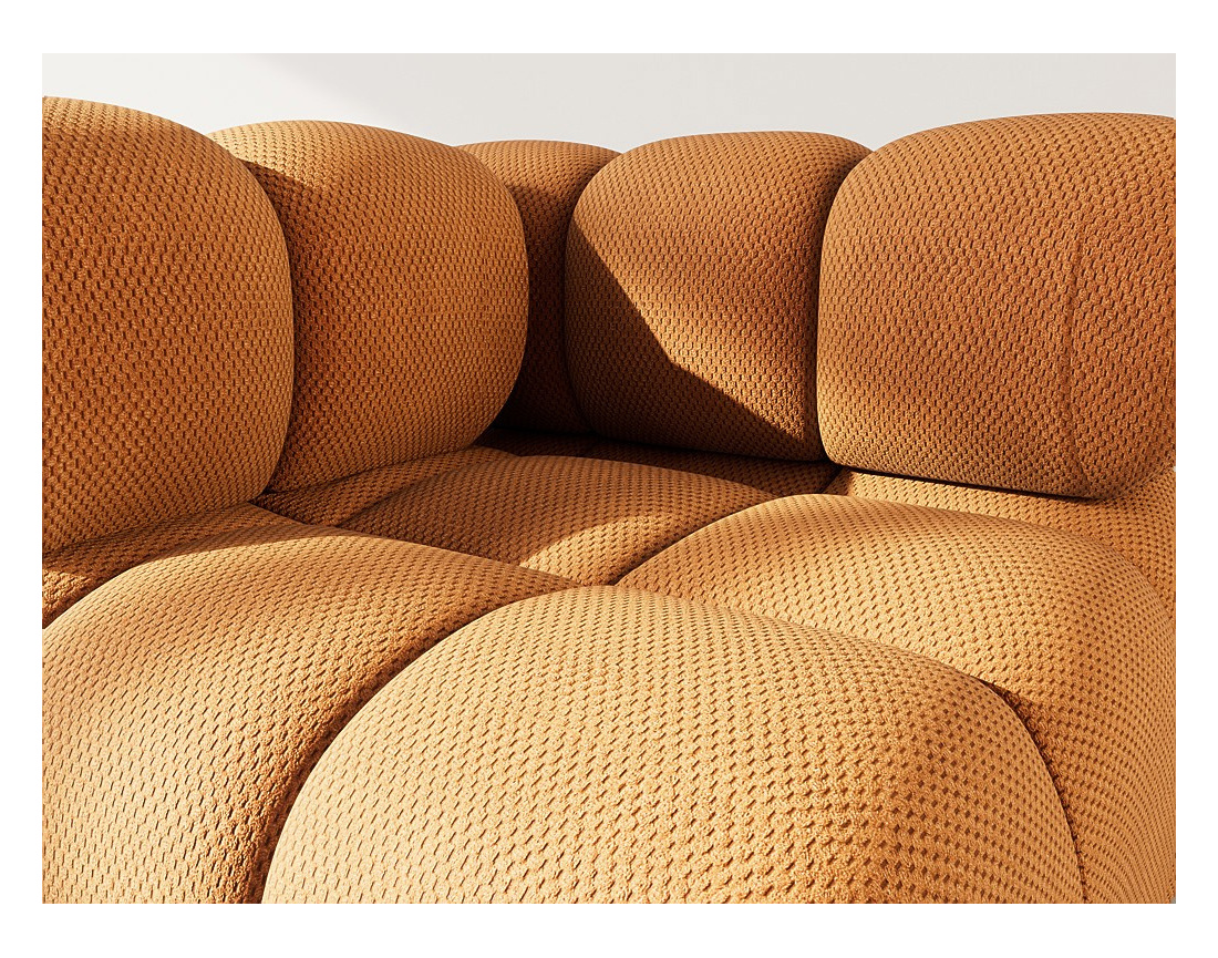 Module d'assise d'angle gauche en velours texturé Ruby