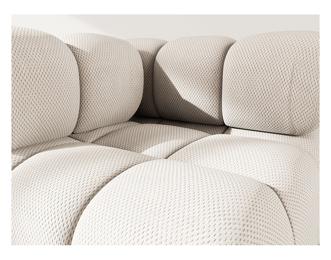 Module d'assise d'angle gauche en velours texturé Ruby