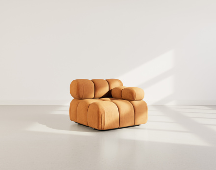 Module d'assise droit en velours texturé Ruby