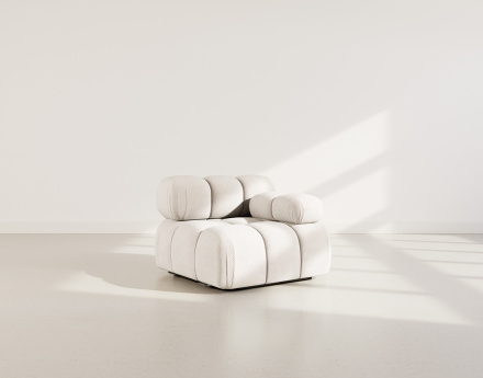 Module d'assise droit en velours texturé Ruby