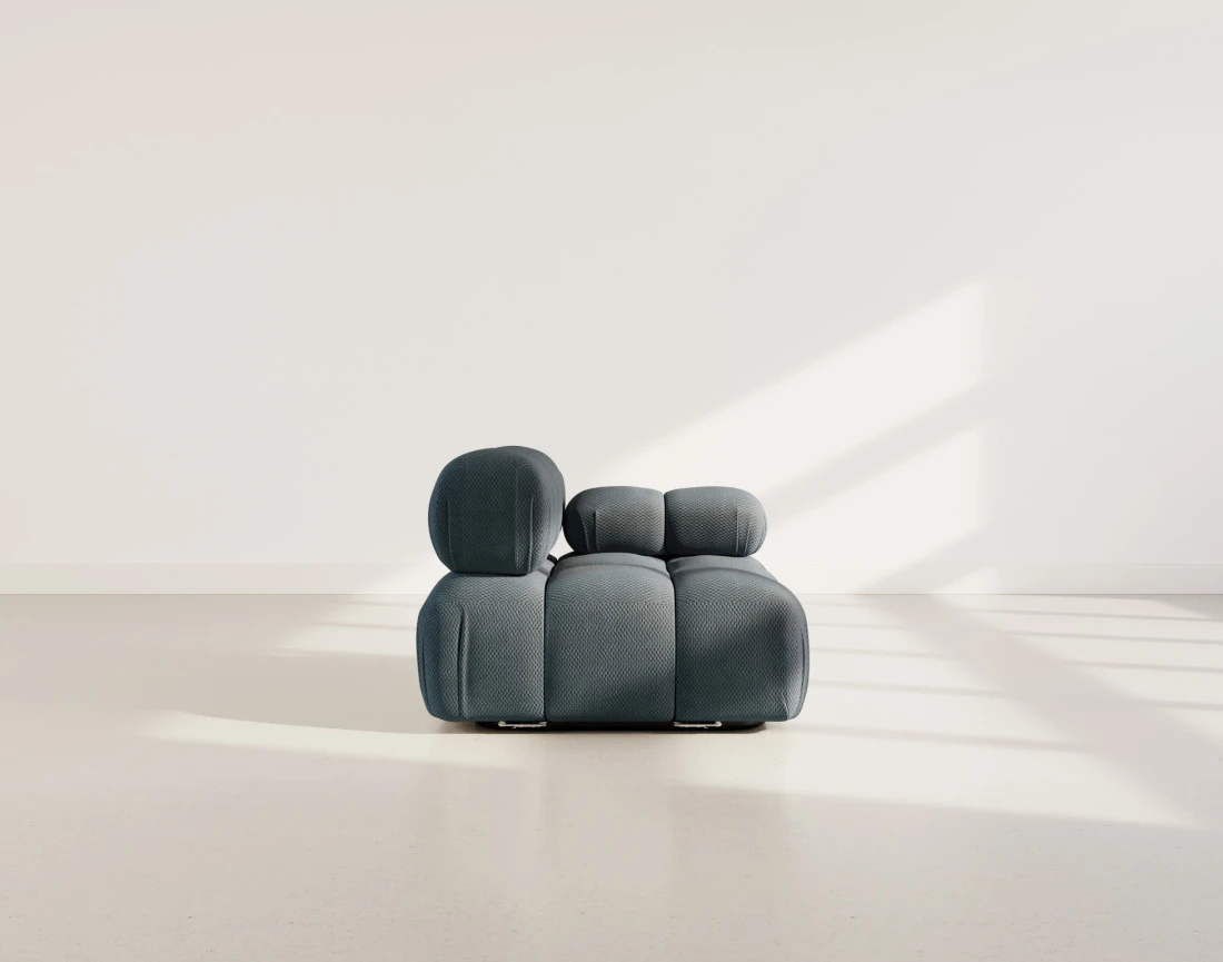 Module d'assise droit en velours texturé Ruby