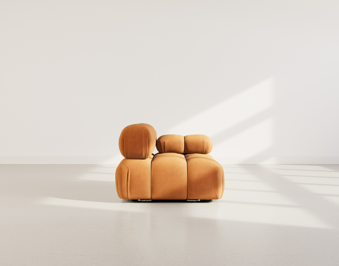 Module d'assise droit en velours texturé Ruby