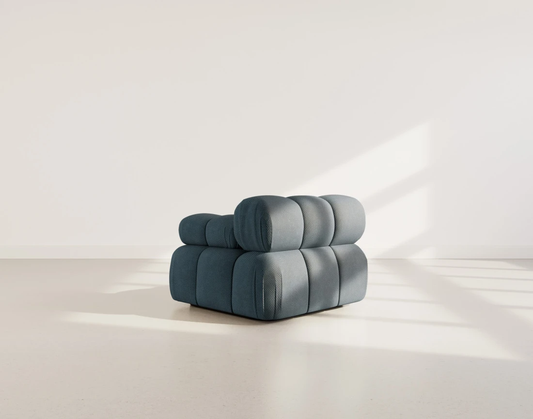 Module d'assise droit en velours texturé Ruby