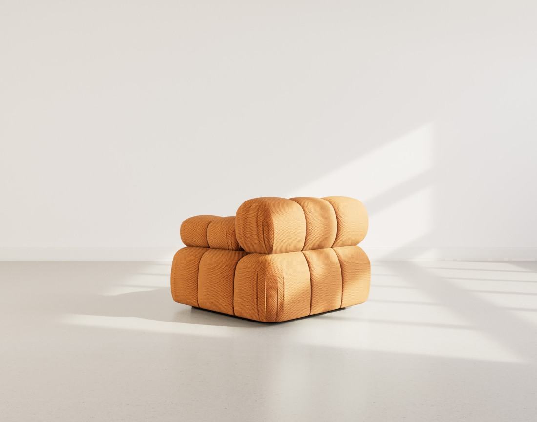 Module d'assise droit en velours texturé Ruby