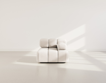 Module d'assise droit en velours texturé Ruby