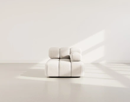 Module d'assise droit en velours texturé Ruby