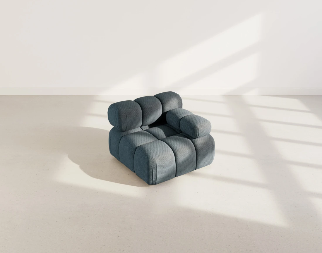 Module d'assise droit en velours texturé Ruby