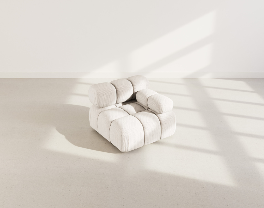 Module d'assise droit en velours texturé Ruby