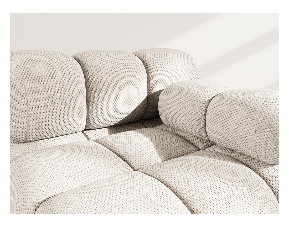 Module d'assise droit en velours texturé Ruby