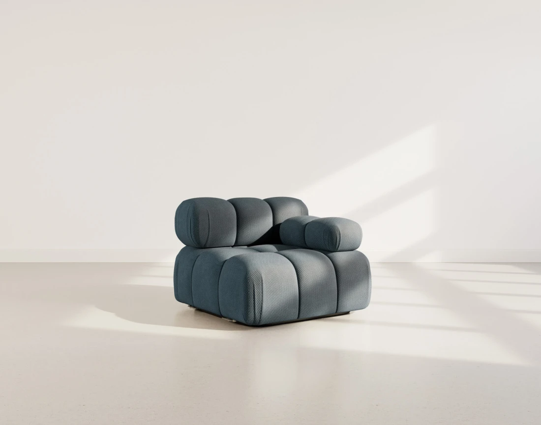 Module d'assise droit en velours texturé Ruby