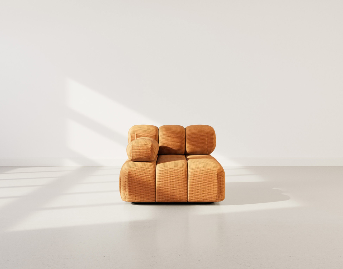 Module d'assise gauche en velours texturé Ruby