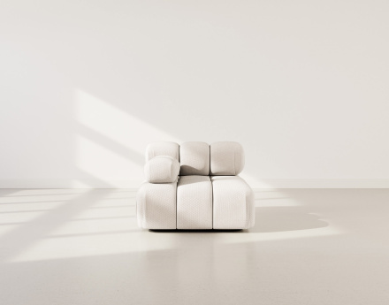 Module d'assise gauche en velours texturé Ruby