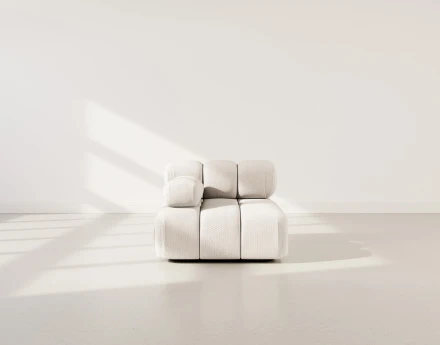 Module d'assise gauche en velours texturé Ruby