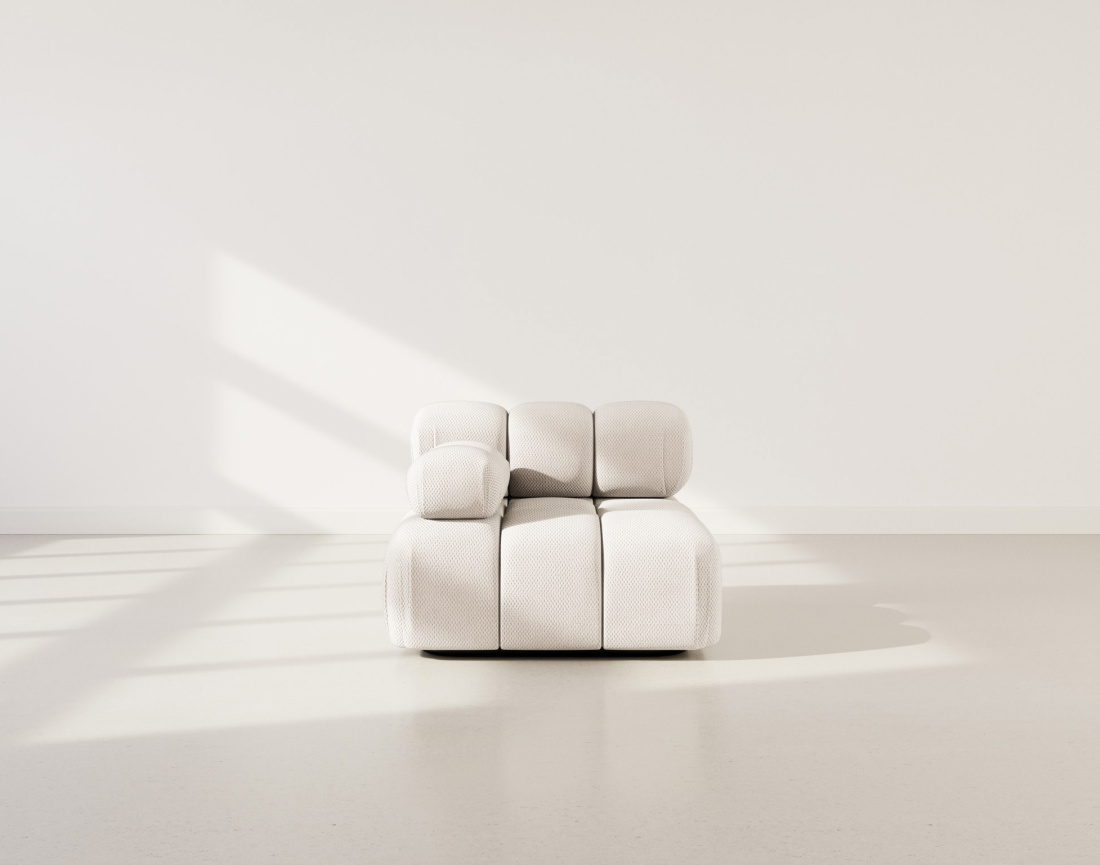 Module d'assise gauche en velours texturé Ruby