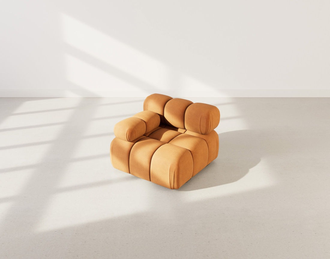 Module d'assise gauche en velours texturé Ruby