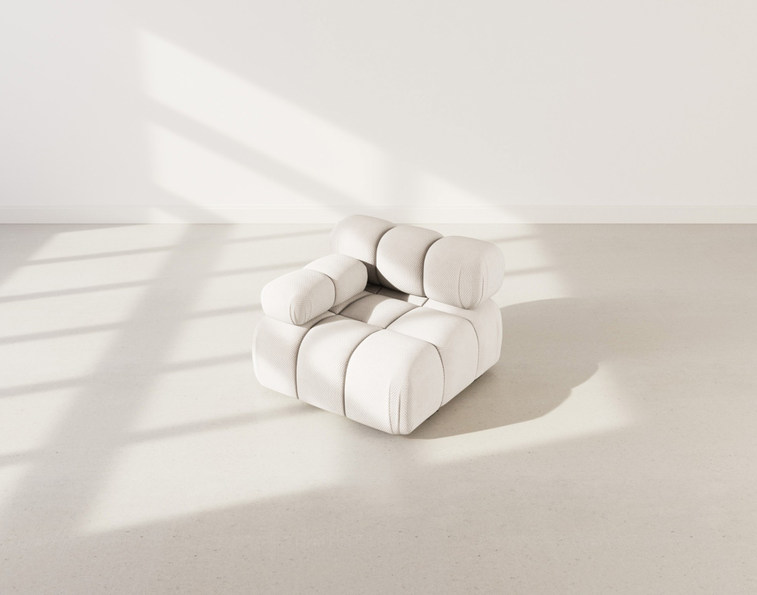 Module d'assise gauche en velours texturé Ruby