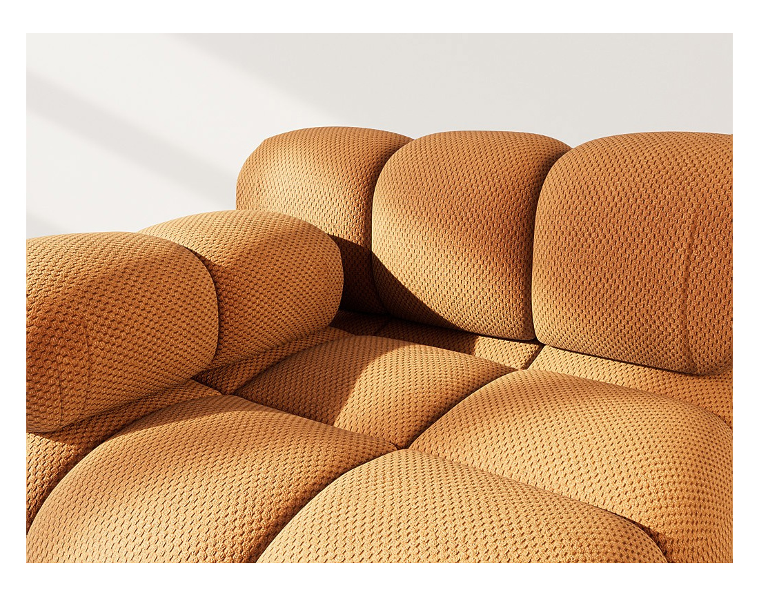 Module d'assise gauche en velours texturé Ruby