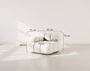 Module d'assise gauche en velours texturé Ruby