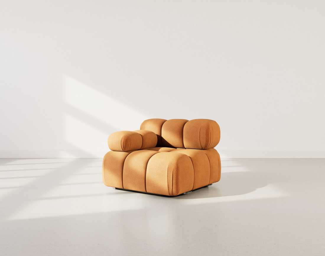 Module d'assise gauche en velours texturé Ruby