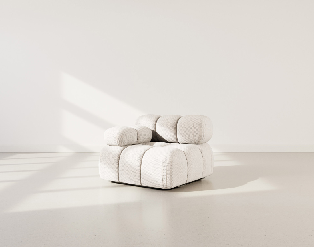 Module d'assise gauche en velours texturé Ruby