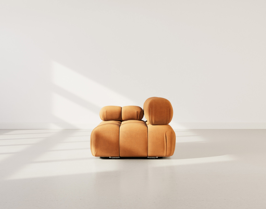 Module d'assise gauche en velours texturé Ruby