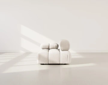 Module d'assise gauche en velours texturé Ruby