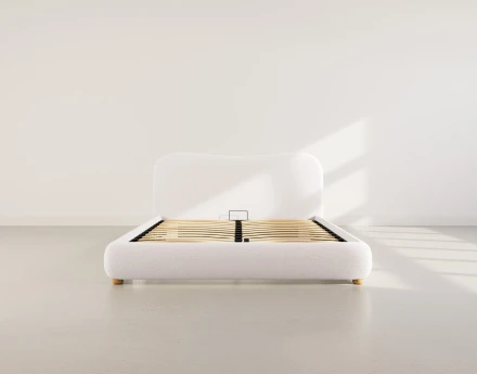 Lit coffre 160x200 cm en tissu bouclette Hugo