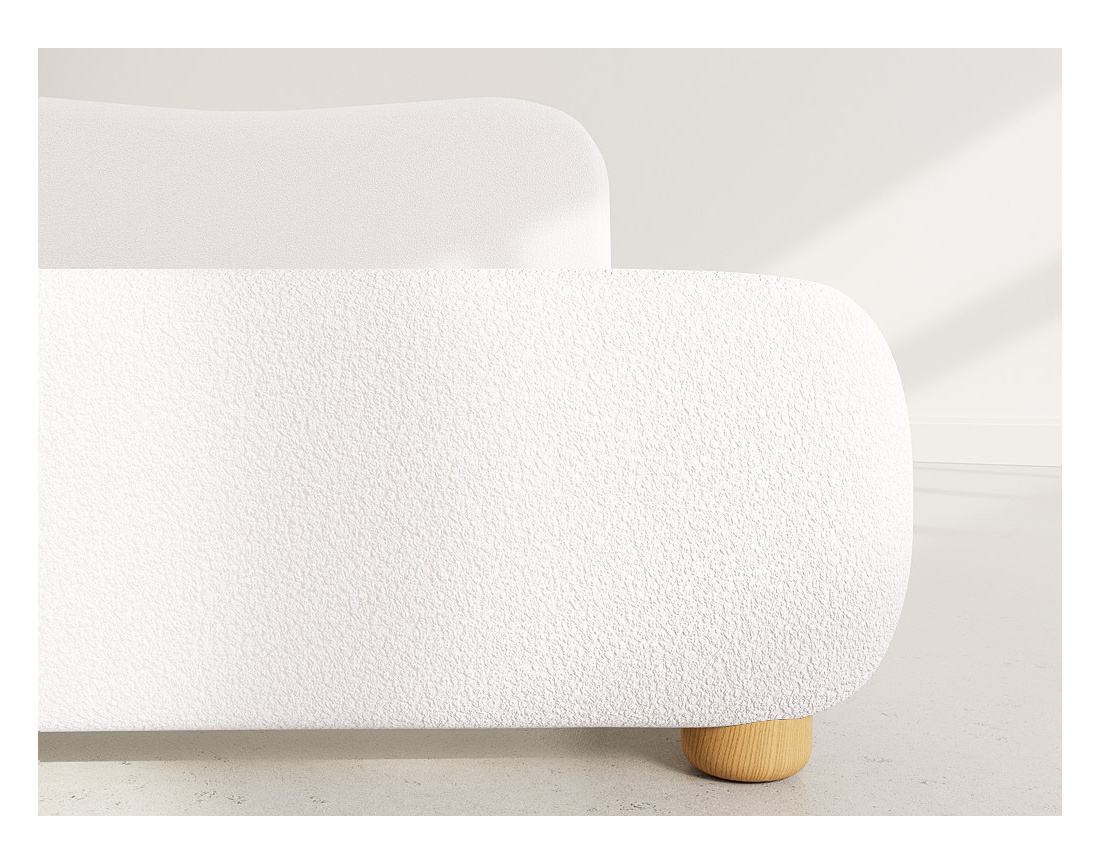 Lit coffre 160x200 cm en tissu bouclette Hugo