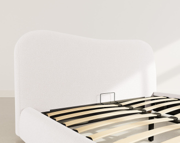 Lit coffre 160x200 cm en tissu bouclette Hugo