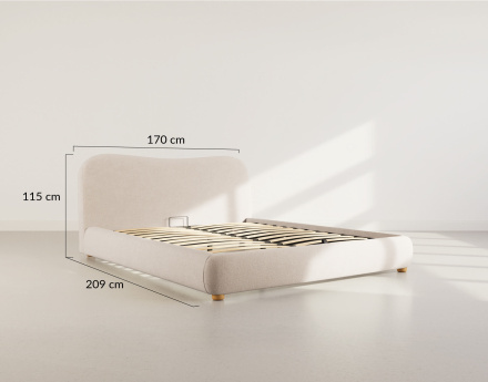 Lit coffre 160x200 cm en velours texturé Hugo