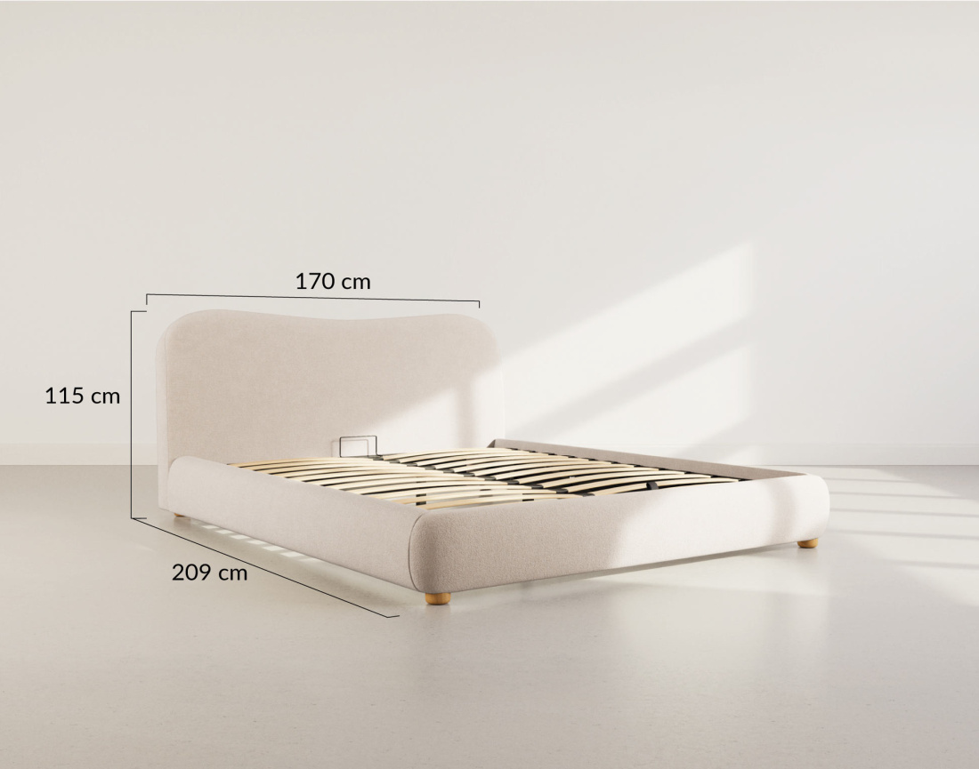 Lit coffre 160x200 cm en velours texturé Hugo